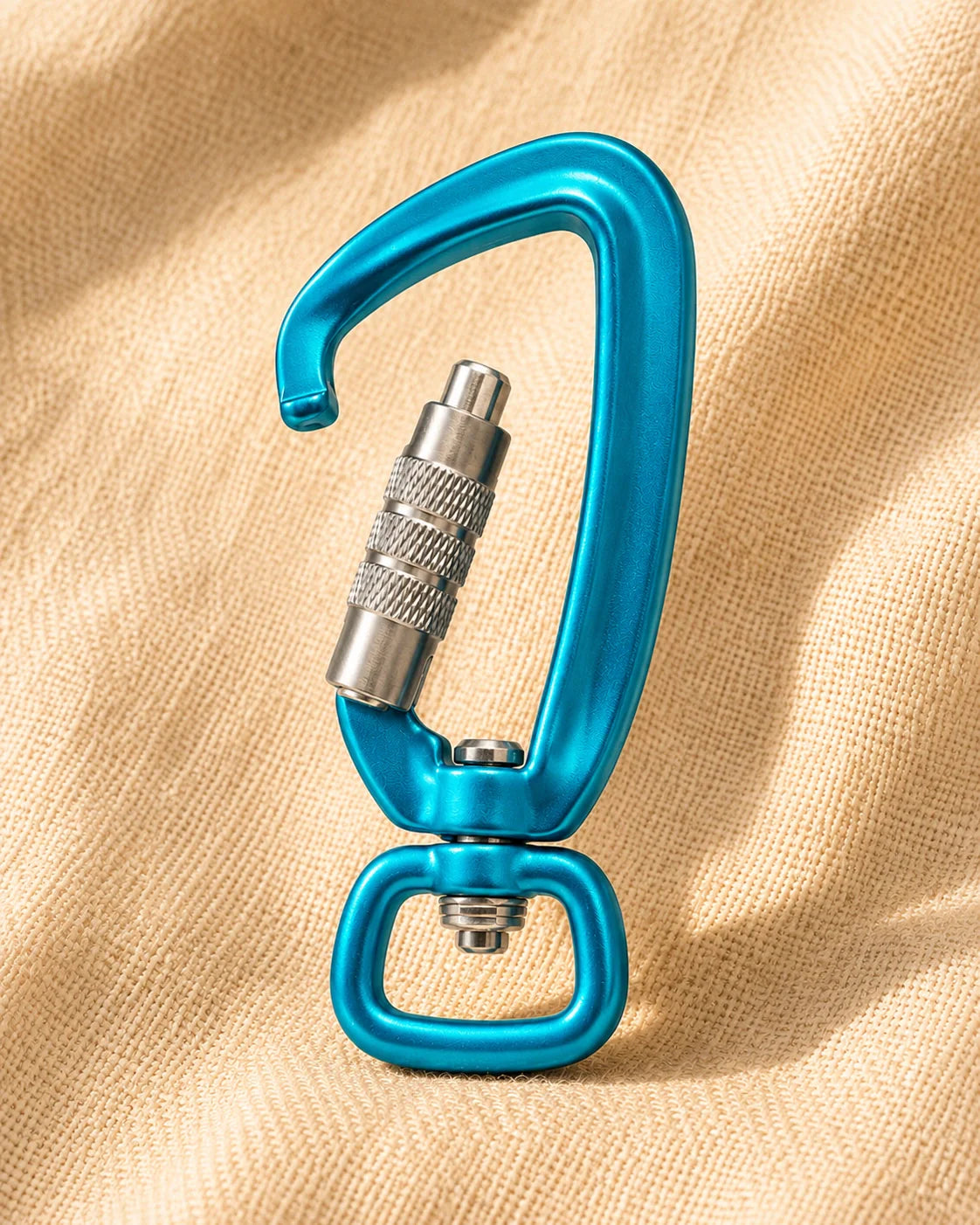 The Latch in electric blue with brushed aluminum screw-lock
